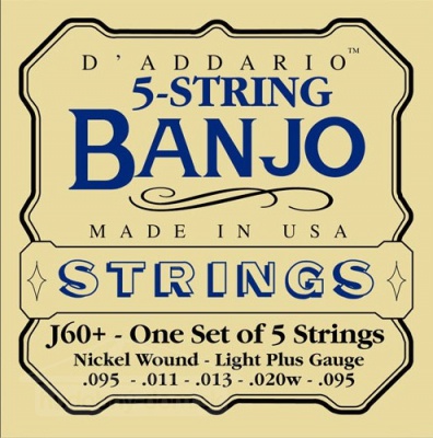 D'Addario J 60+ - struny na 5 strunné banjo