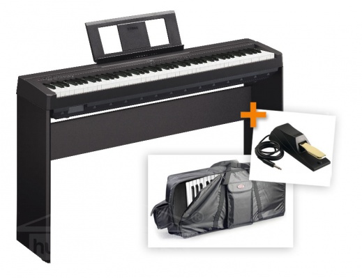 Yamaha P45 SET 3FLQ - přenosné piano + dřevěný stojan + klavírní pedál + obal