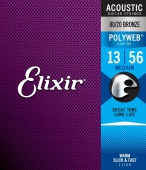 Elixir 11100 80/20 Bronze Polyweb (medium) 13/56 - kovové struny pro akustickou kytaru