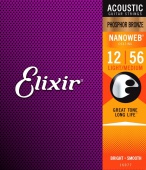 Elixir Nanoweb 16077 PhBR - kovové struny pro akustickou kytaru (light-medium) 12/56