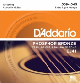 D'Addario EJ 41 - struny na 12 strunnou akustickou kytaru 9/45
