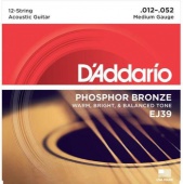 D'Addario EJ 39 - struny na 12 strunnou akustickou kytaru 12/52