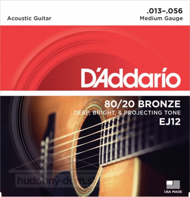 D'Addario EJ 12 Br - kovové struny pro akustickou kytaru (medium)  13/56