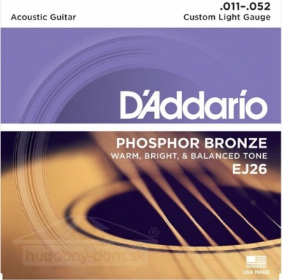 D'Addario EJ 26 PhBr - kovové struny pro akustickou kytaru (custom light) 11/52
