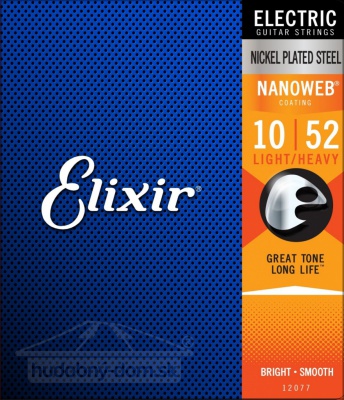 ELIXIR 12077 Nanoweb (light/heavy) 10/52 hybrid - kovové struny pro elektrickou kytaru