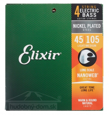 Elixir 14077 Nanoweb (light/medium) 45/105 - struny pro elektrickou baskytaru
