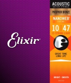 Elixir 16152 Nanoweb (extra light) 10/47 - kovové struny pro dvanáctistrunnou kytaru