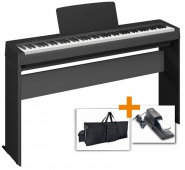 YAMAHA P145 SET 3FDO - přenosné piano + dřevěný stojan + klavírní pedál + obal