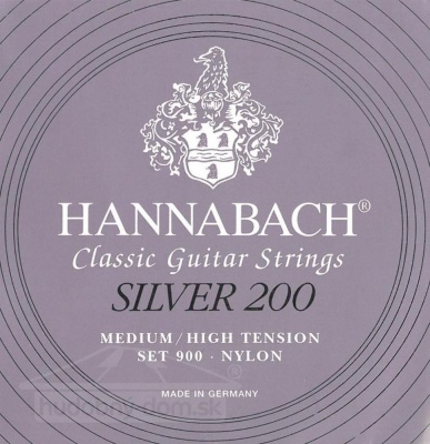 Hannabach 900, Silver 200 - nylonové struny pro klasickou kytaru (medium/low tension)